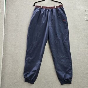 Vans Men Activewear Pants XL Navy Check Windbreaker Logo Pockets 30" Inseam